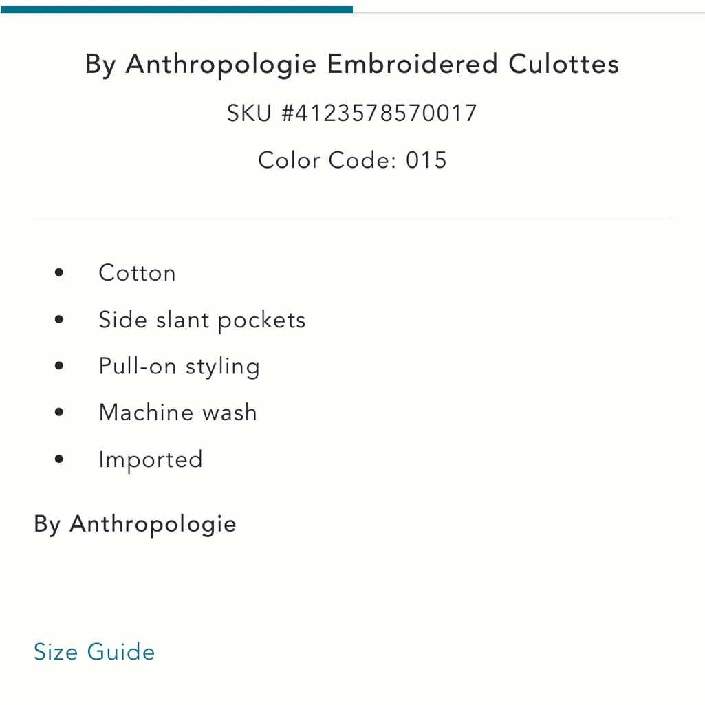 Anthropologie Embroidered Cullottes - Image 6