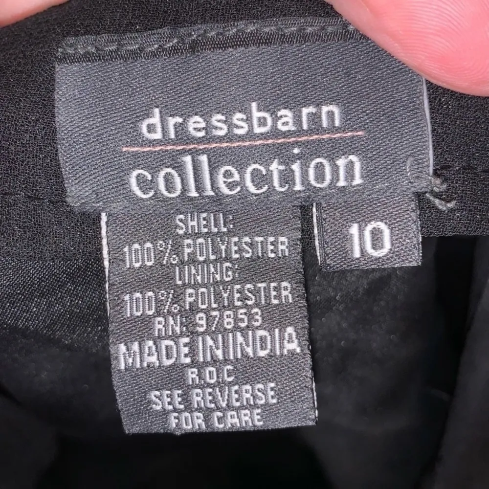 Dressbarn black pleated lined lightweight lace wide leg dress pants - Image 8