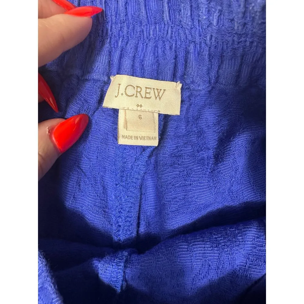 J.Crew Cobalt Blue Textured Cotton Shorts Size 6 - Image 9