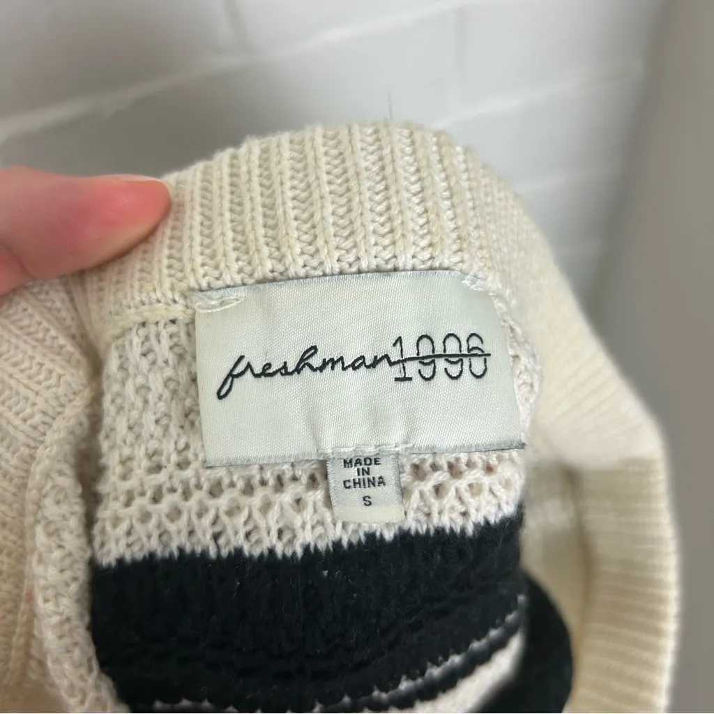 Freshman 1996 Crotchet Striped Knit Midi Skirt Size S Black - Image 2