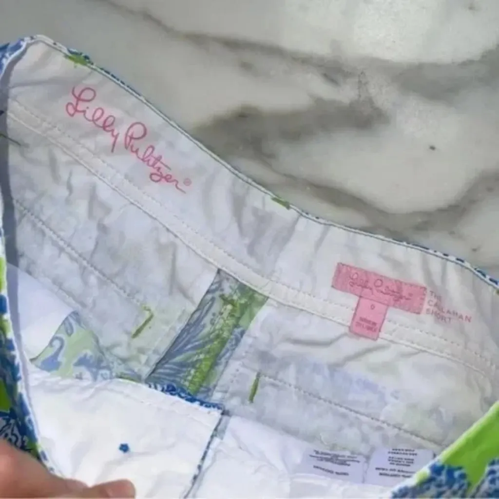 Lily Pulitzer The Callahan Shorts in Limeade Floral Coral Patriot Shorts - Image 3