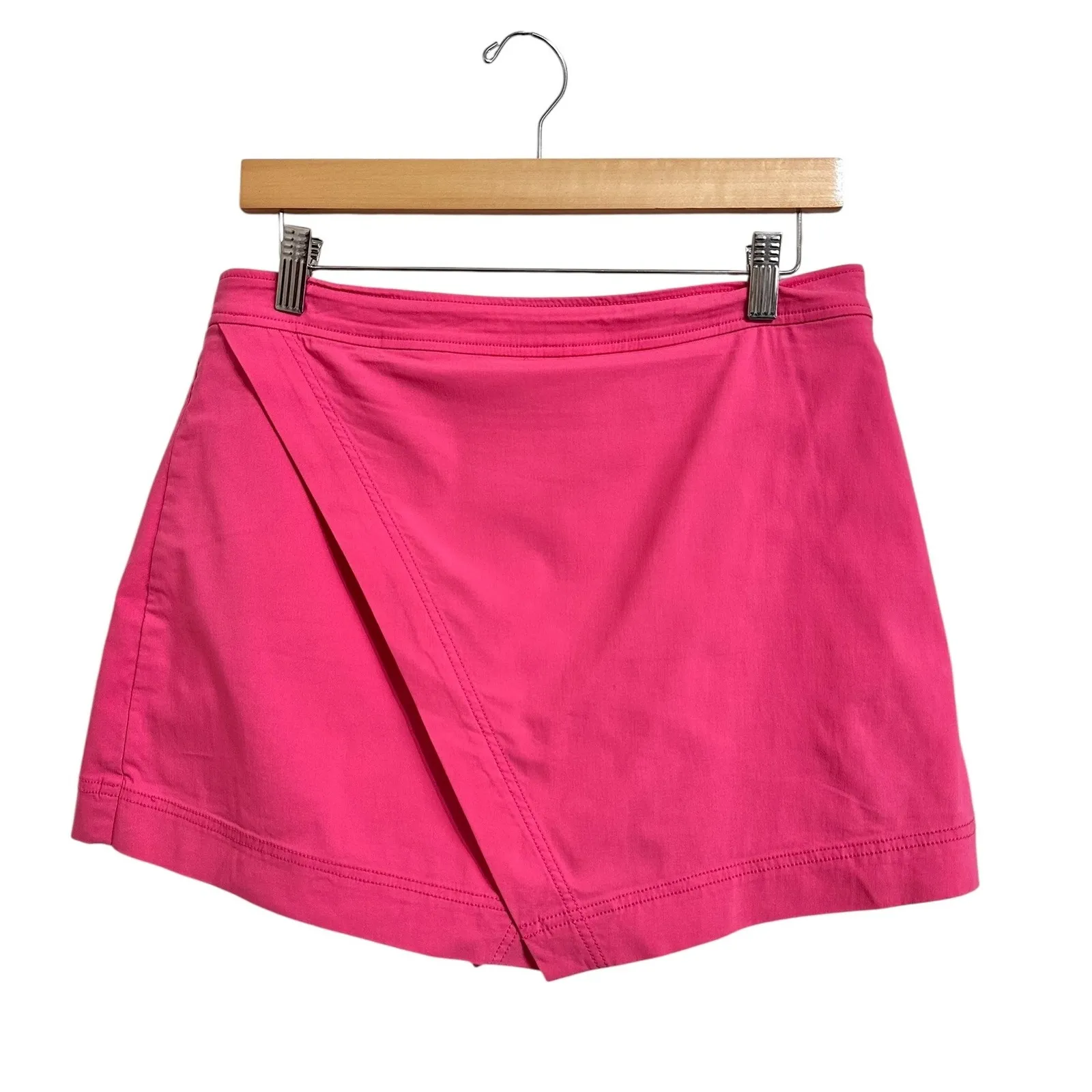 Cult Gaia Women's Alma Wrap‎ Front Shorts In Blossom Pink Mini Skirt size L $318 - Image 2