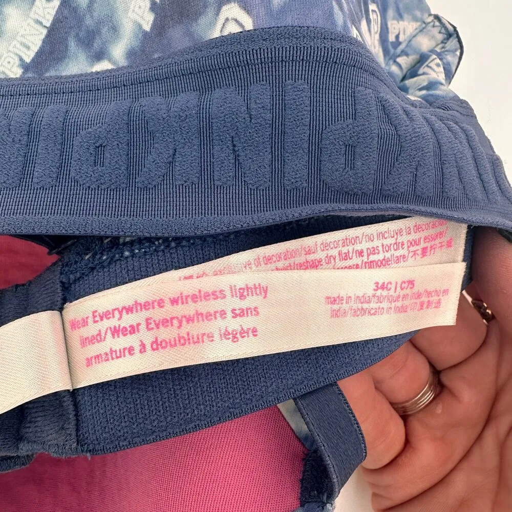 Victoria’s Secret Pink Wear Everywhere Wireless Lightly Lined Tie Dye Bra 34C - Image 6