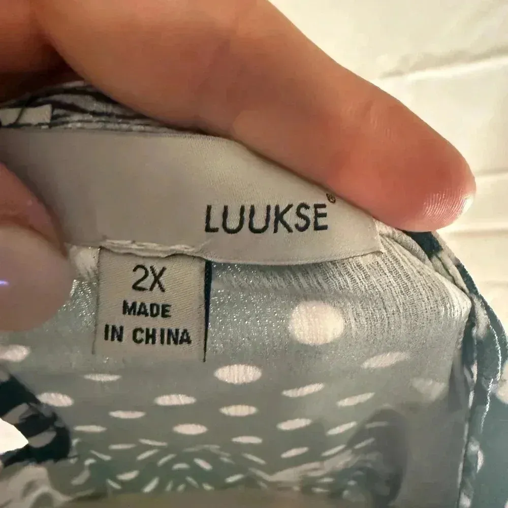 Floral Polka Dot Multicolor Blouse Red Size 2X - Image 5