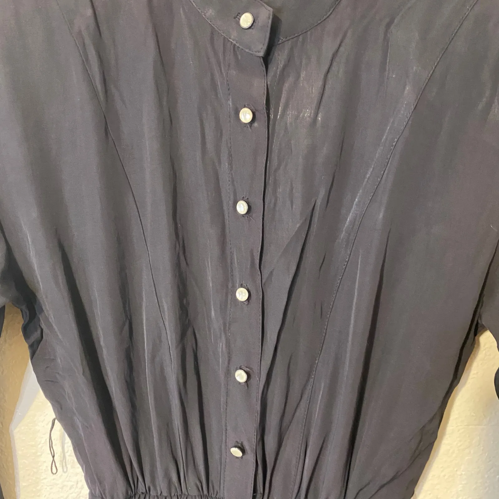 Vintage Wild Rose Black Long Sleeved Jumpsuit Size 6 - Image 9