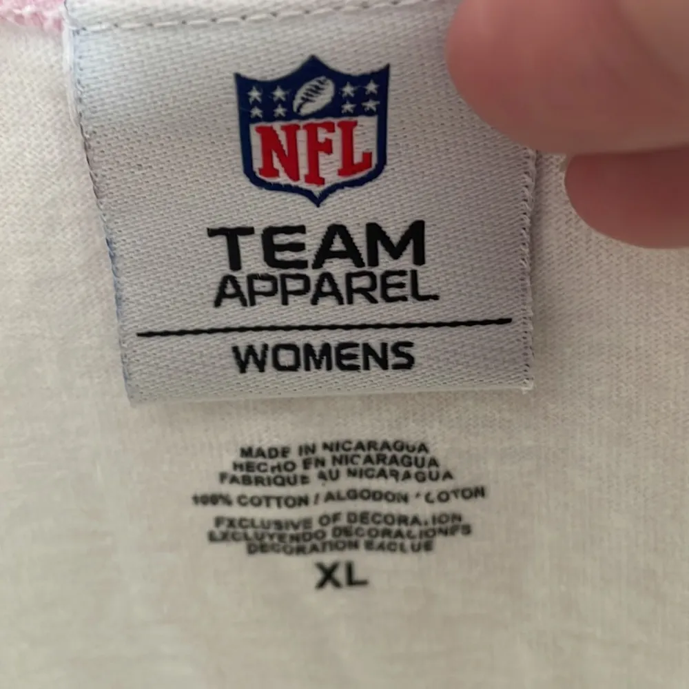 NFL Broncos White Pink Ringer Tee XL - Image 5