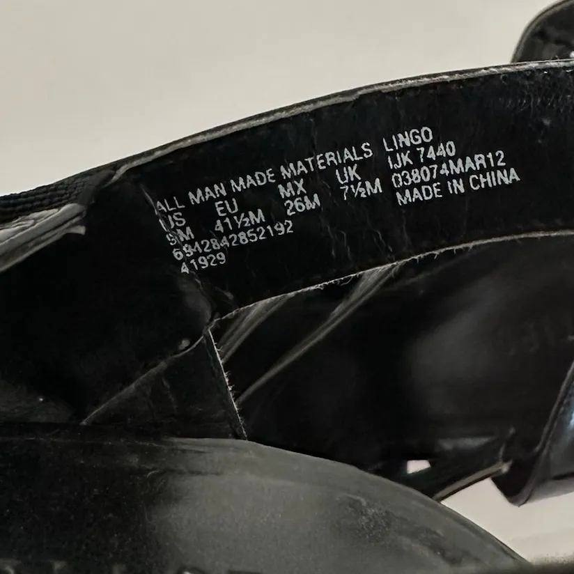 Westies Black with Multicolored Stripe Platform Wedge Sandals Size 9 - Image 10