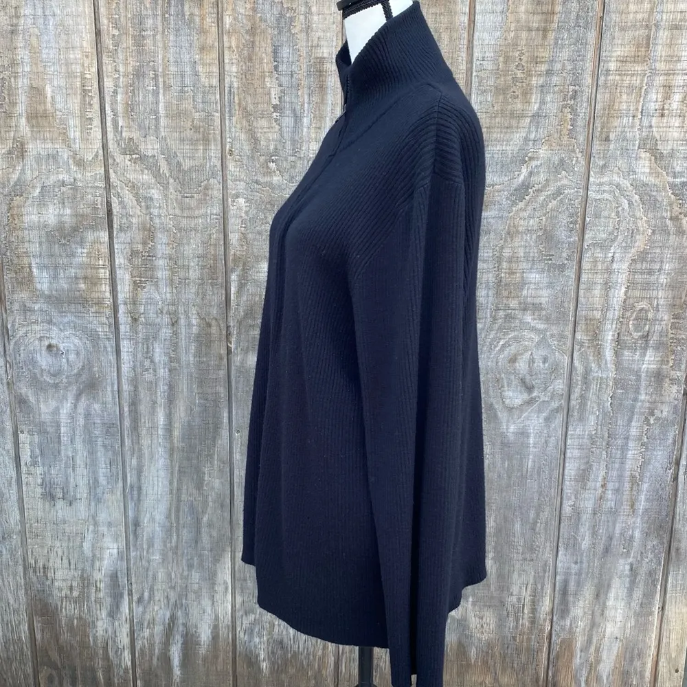 Hillard & Hanson Black Zip Up Cardigan Sweater Size 3X - Image 2