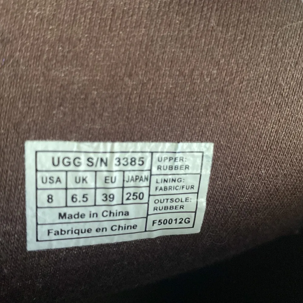 UGG Rain Boots Women Size 8 Pink Rubber Fur Lining Rare Vintage F50012G logo Y2K - Image 3