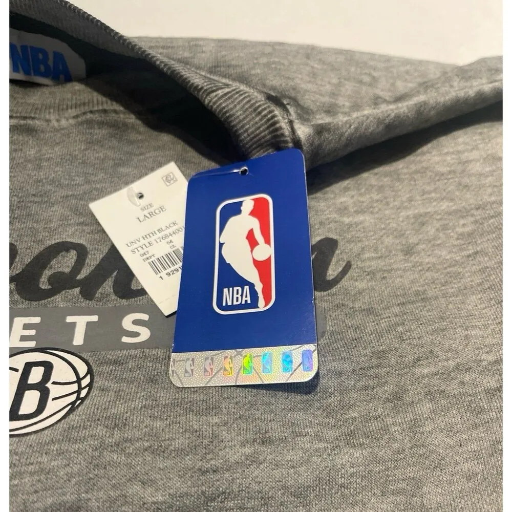 NBA Brooklyn Nets Women's Burnout Sweatshirt Size L Gray New With Tags - Image 7