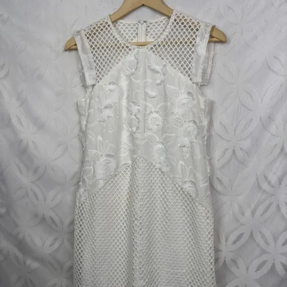 Julia Jordan White Floral Sleeveless Illusion Lace Dress Size‎ 2 NWT $180 - Image 3