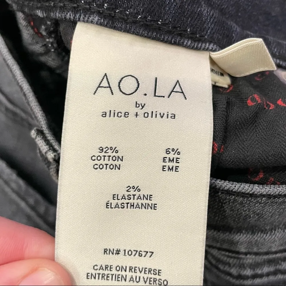 Alice Olivia AO Exposed Button High Waist Side Stripe Jeans 24 - Image 7