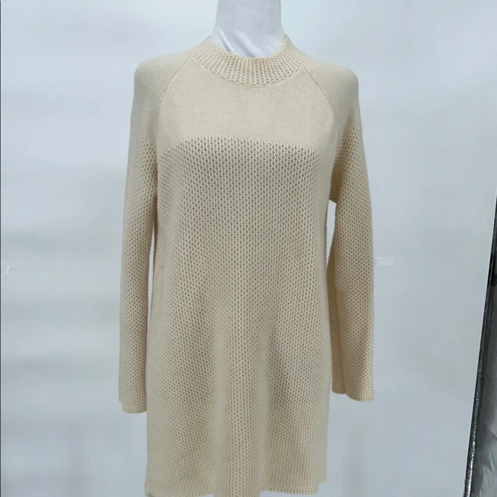 DONGXIAC Ordos Cashmere Knit Dress Ivory Long Sleeve Size 95 Luxury - Image 3
