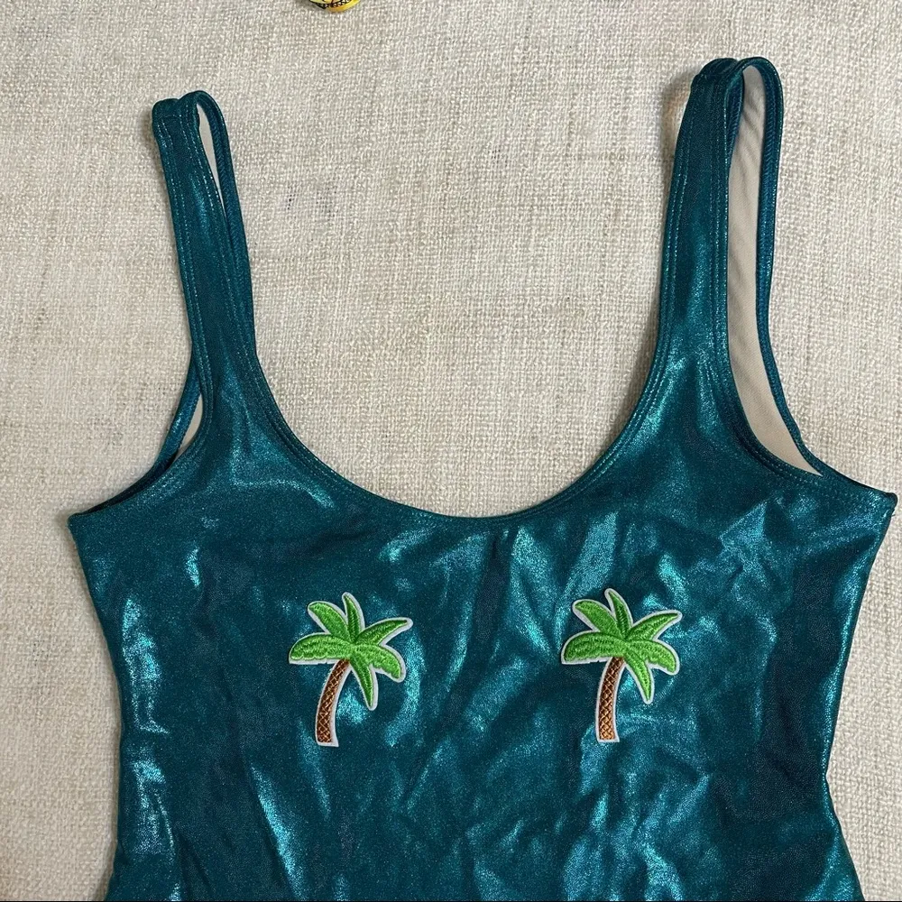 Private Label One Piece Swimsuit Green Size M - Image 5