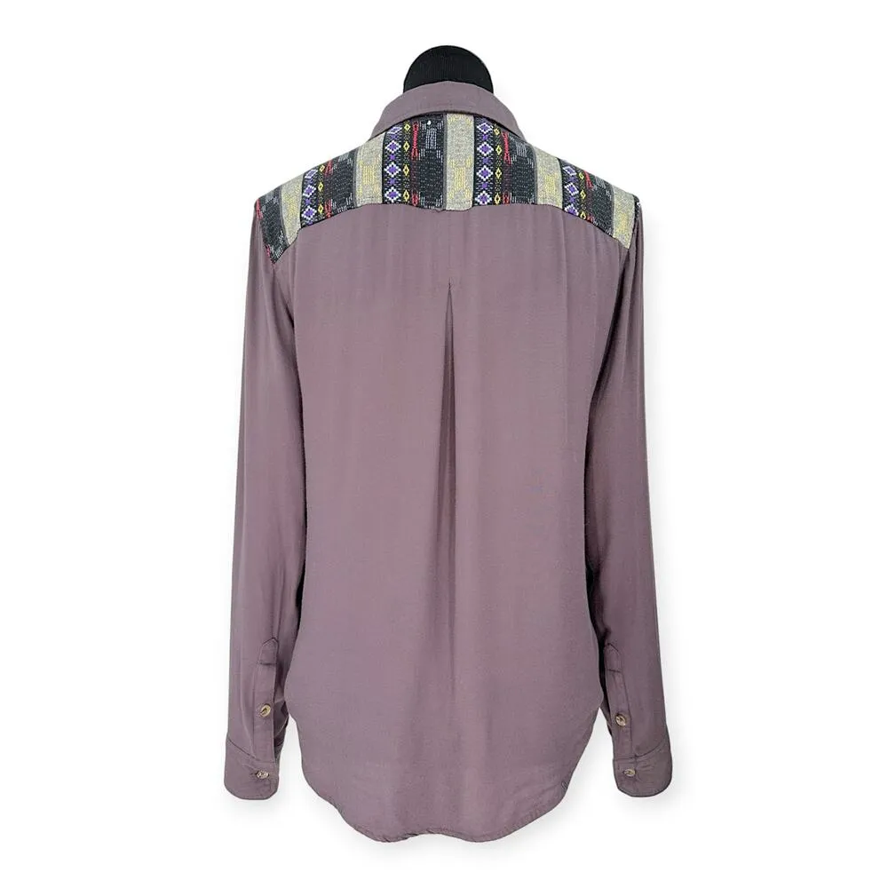 Staring at Stars x Anthropologie | S | Embroidered Western-Style Button-Up Shirt - Image 6