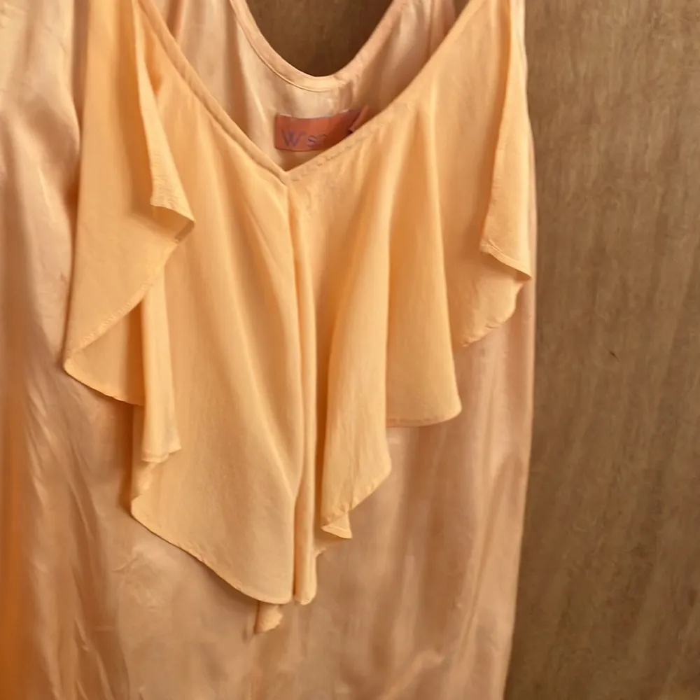 Wish orange spaghetti strap tank style blouse woman’s size small - Image 2