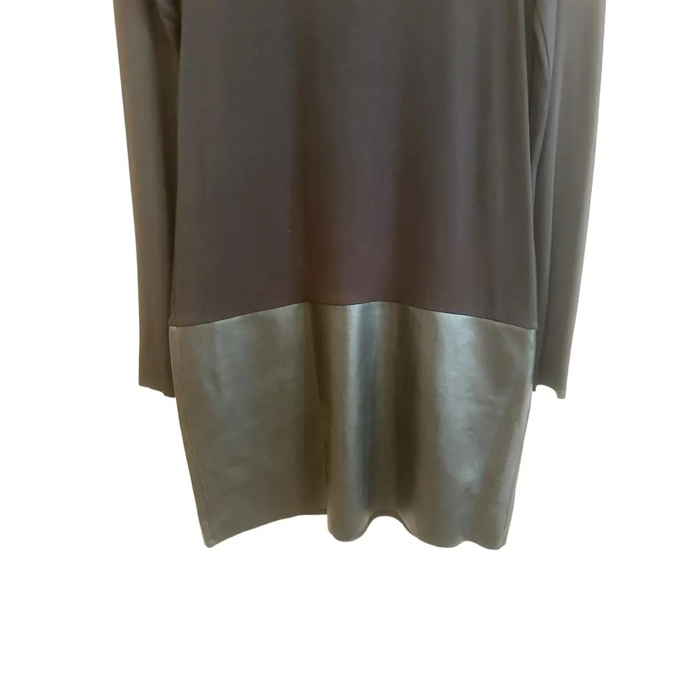 NEW Bailey 44 Lorax Drop Waist Leather Skirt Knit Long Sleeve Dress Size Small - Image 5