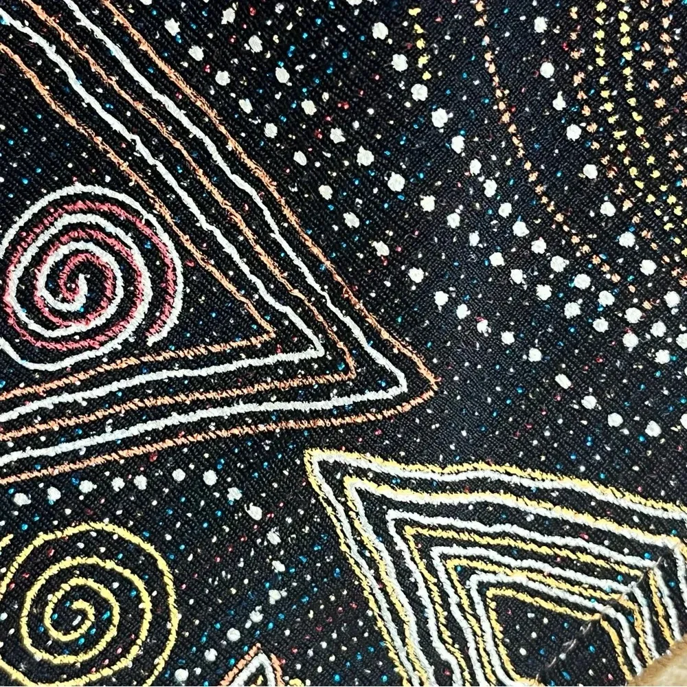 Vintage Hand Made Beaded Apron Aztec Tribal Boho Hippie - Image 6