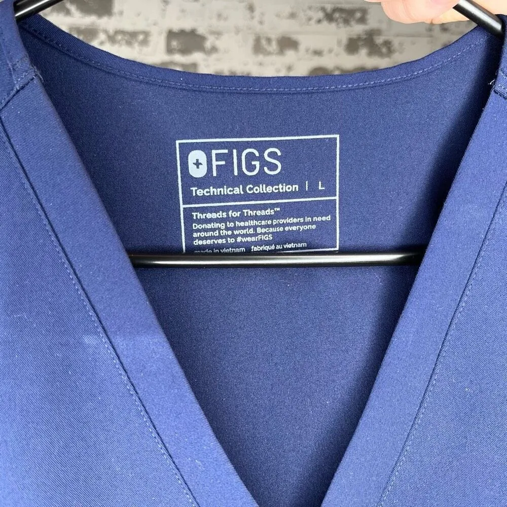 Figs | women navy blue scrub top - Image 3