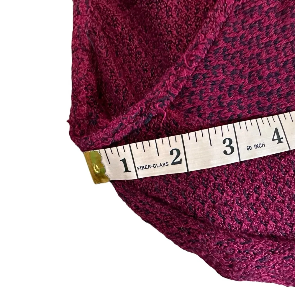 Free People Red Black Oversized Long Sleeve Tie Front Top Lightweight Flowy Sml - Image 8