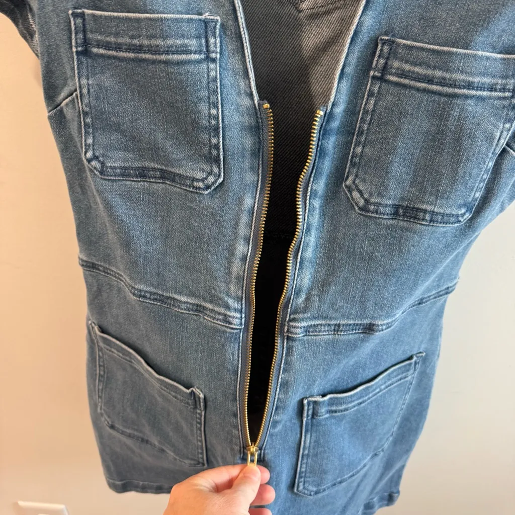 Show Me Your Mumu Ranch Romper in French Blue Size Small - Image 3