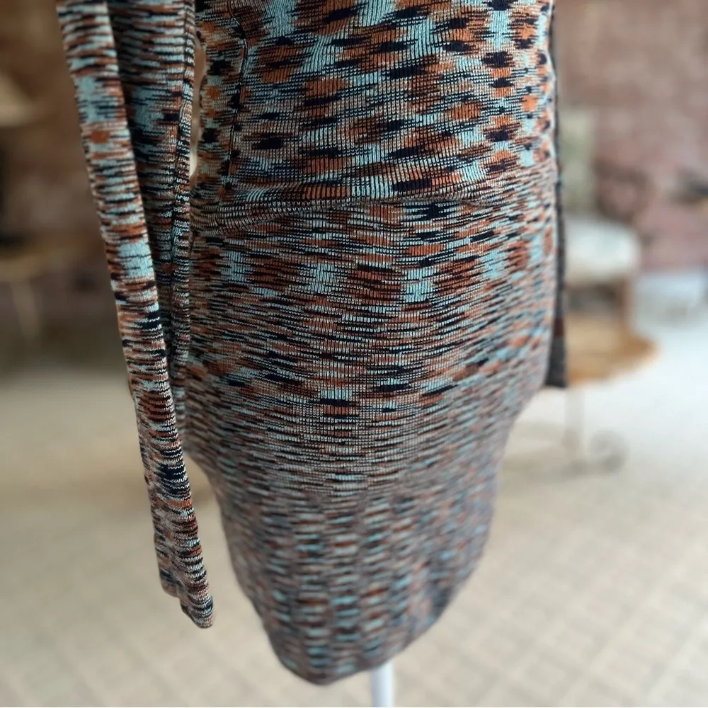 Cotton:on Skirt Top Set Bodycon Mini Space Dye Blue Multi Knit S Festival Party - Image 12