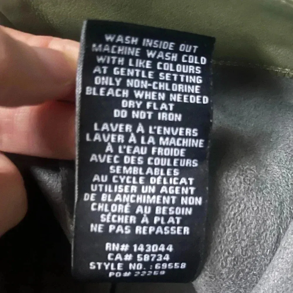 7 For All Mankind Faux Leather Light Olive Green Wide Leg Pants Size S - Image 5