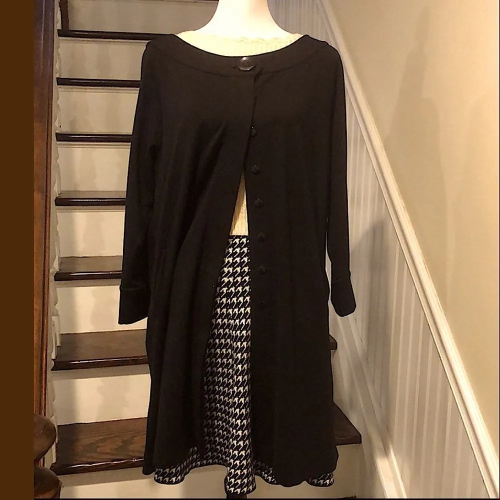 MAX STUDIO Soft Knit Houndstooth A-Line Skirt Sz Ssshgg - Image 11