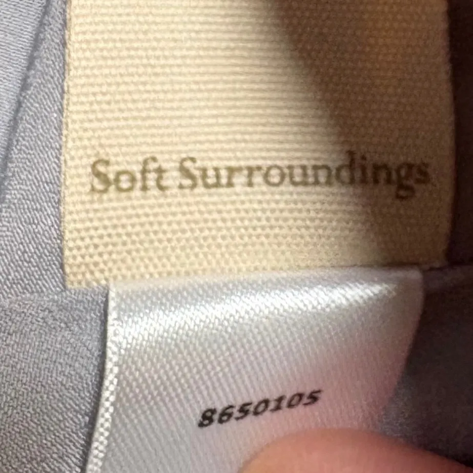 Soft Surroundings Annika Velvet Floral Print Midi Dress Aster Gray Med - Image 9