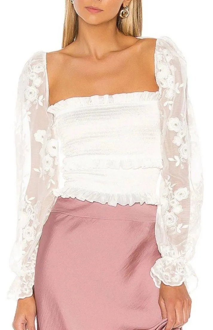 V chapman Ivy Blouse in White - Image 3