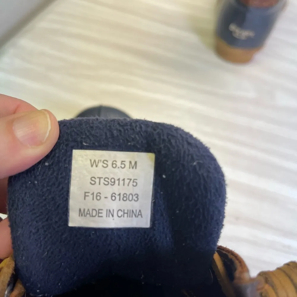 Sperry Top Sider Saltwater Waterproof Duck Boots Brown Navy Blue Women's SZ W6.5 - Image 4