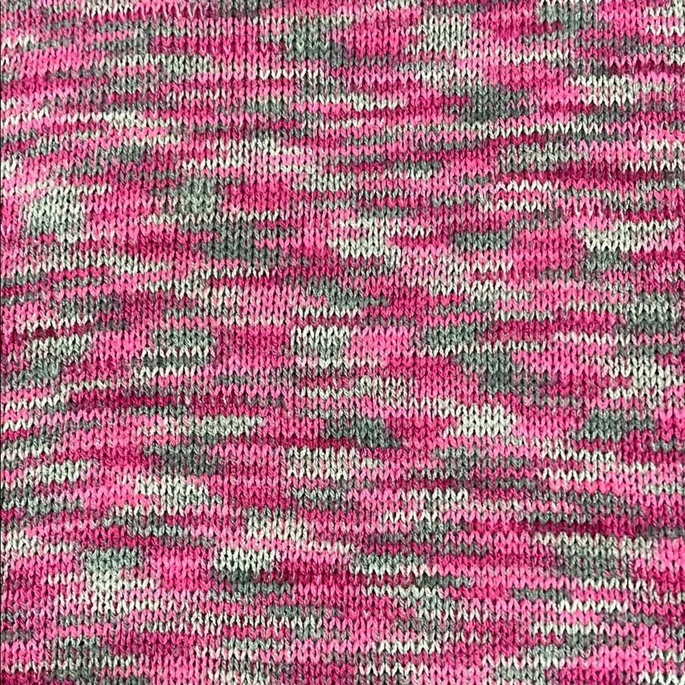 Cozy Pink and Gray Knitted Scarf - Image 6