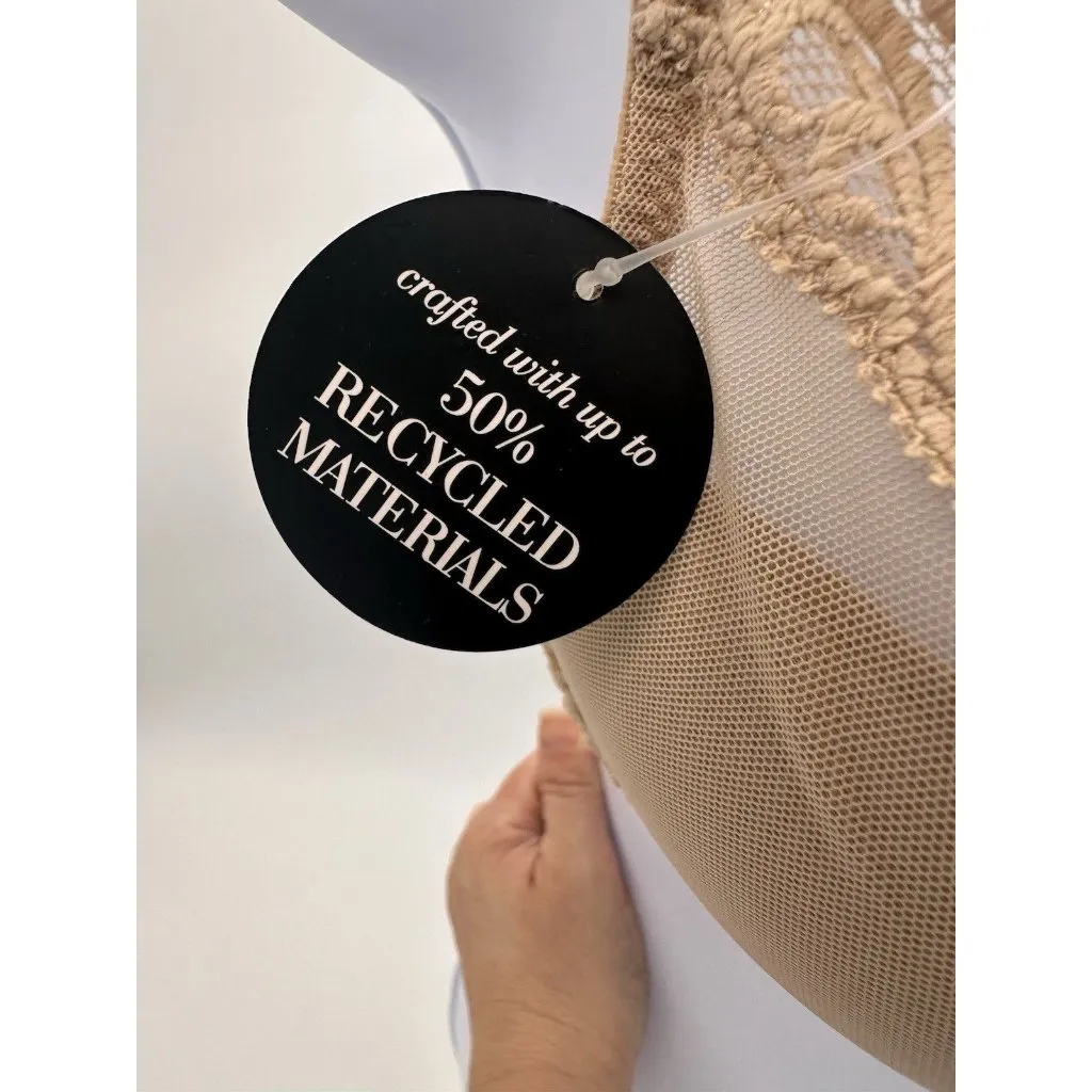 NATORI Nude Tan Lace Feathers Contour Plunge Bra New Size 34B - Image 5