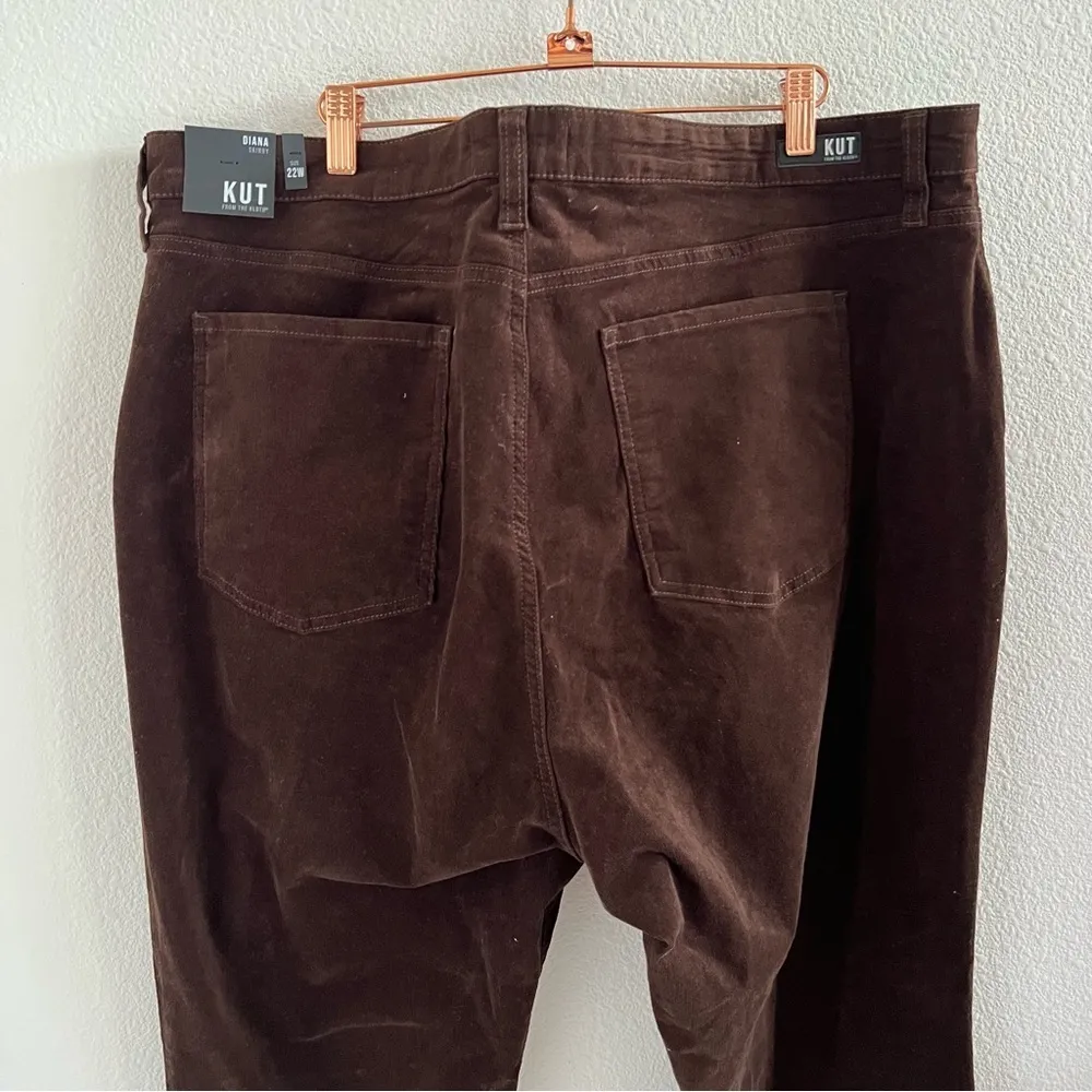NWT Kut From The Kloth Diana Skinny Brownie Brown Pants 22W - Image 6
