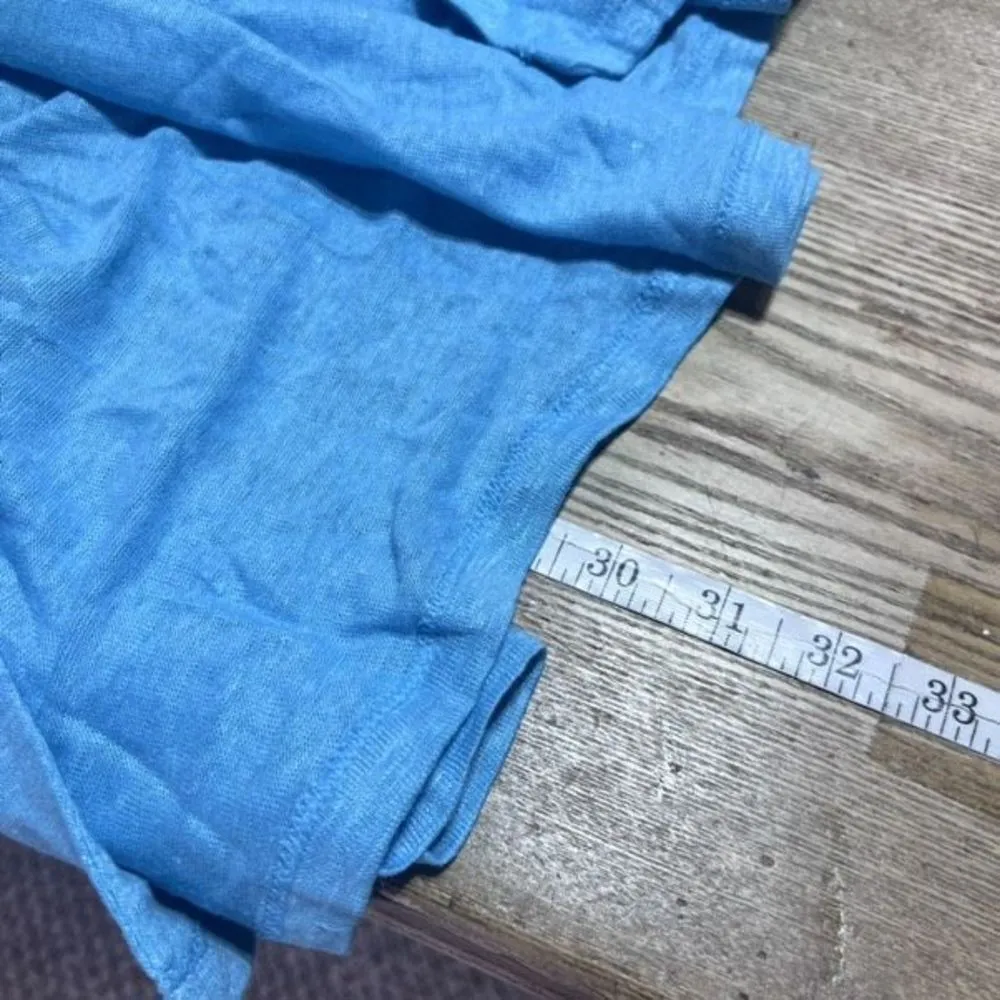 J.Jill  Women's Knit Love Linen Open Front Portofino Cardigan Blue Size Medium - Image 5