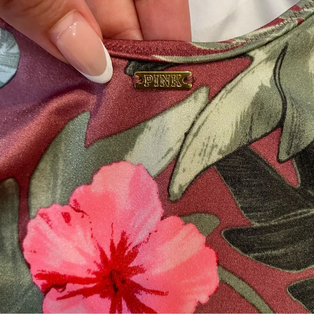 Victoria’s Secret Pink Plunge One Piece Floral Swimsuit With Low Back - Image 11