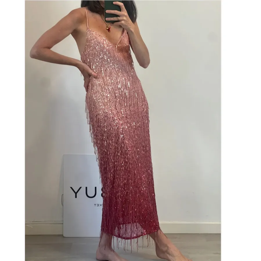 Zara pink sequins maxi dress - Image 3