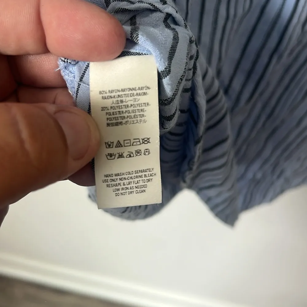 Free People Rhythm of the Night Oversize Pullover Tunic Top XS Blue Bell Stripe# - Image 9