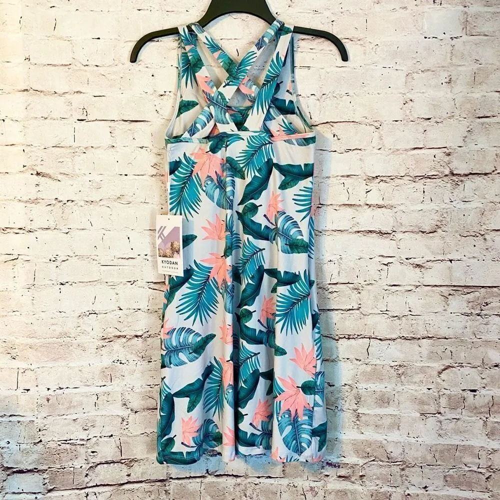 Kyodan Tropical Athletic Dress Shelf Bra Strappy Back Pockets NWT Size XS - Image 4