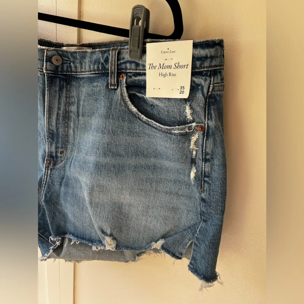 Abercrombie & Fitch NWT Mom Short‎ High Rise Curve Love Jean Shorts Size 20 - Image 6