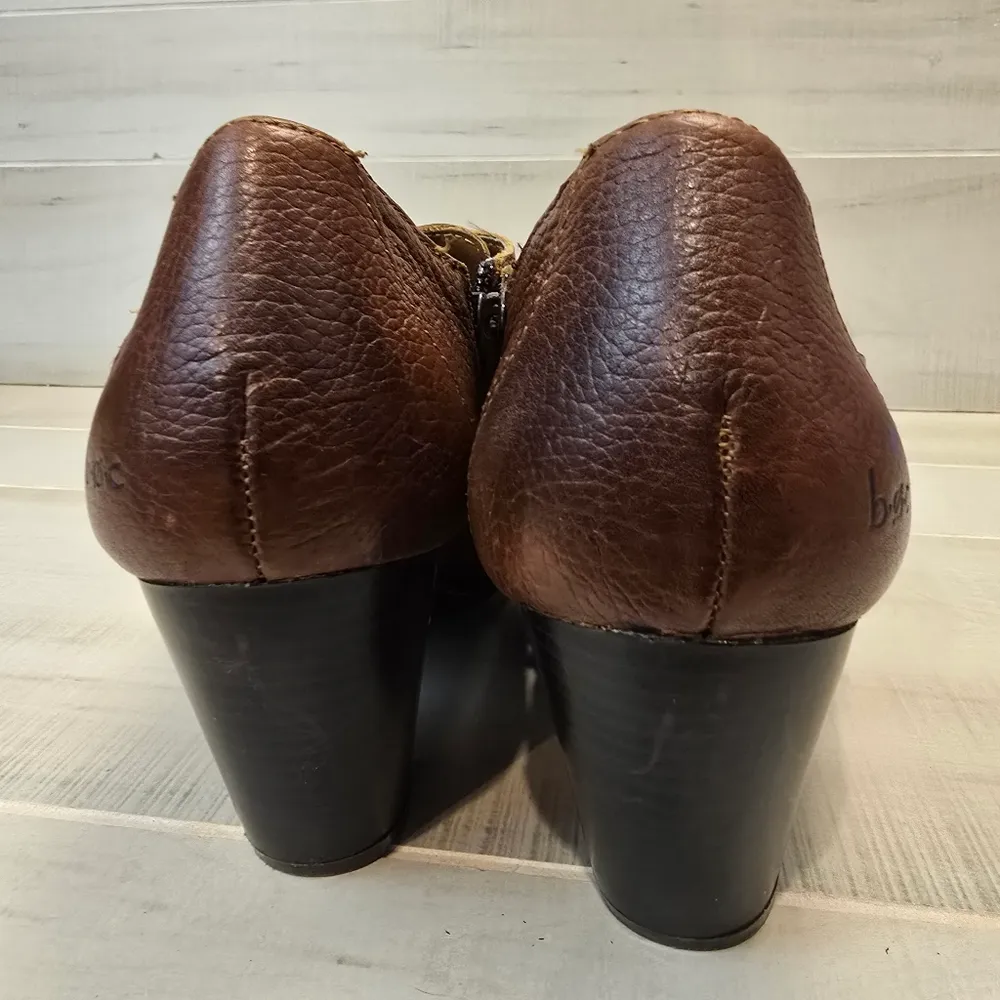 {8.5} B.O.C. Shootie Boot Double Monk Buckle Strap Brown Women's - Image 10