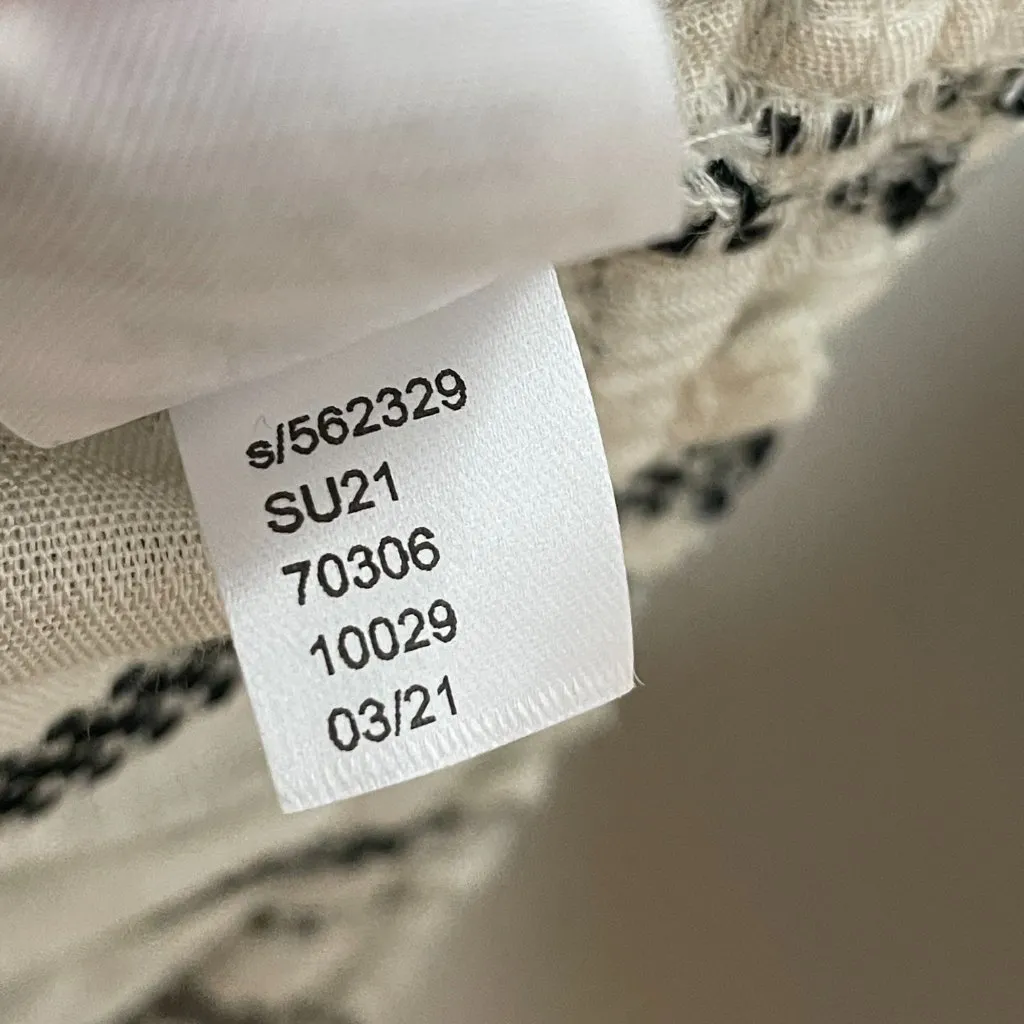 Loft Striped Poplin Smocked Cami Tank Top Shirred NWT Sz Medium Women Tie Straps - Image 12