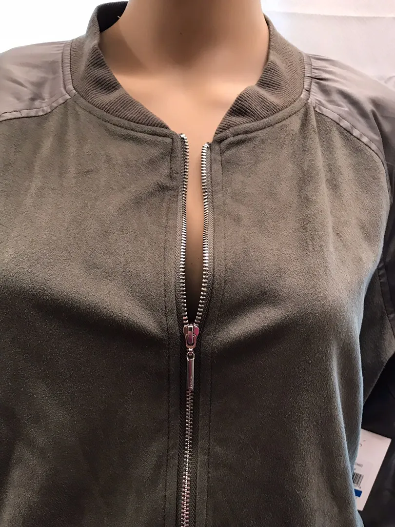 XL Olive Green Bomber Jacket - Image 4