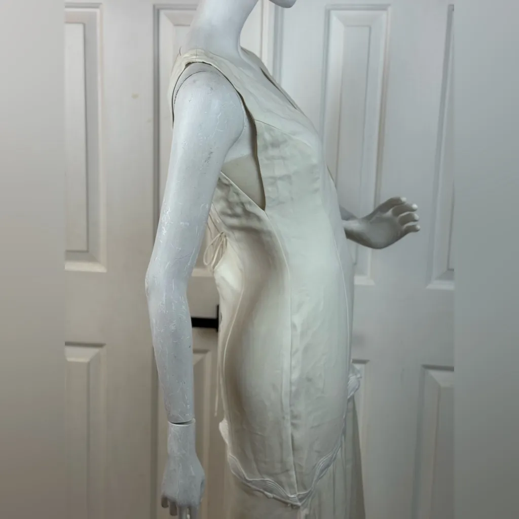 RUE DE SEINE Elegant Cream Sleeveless Dress Size 10 White - Image 8