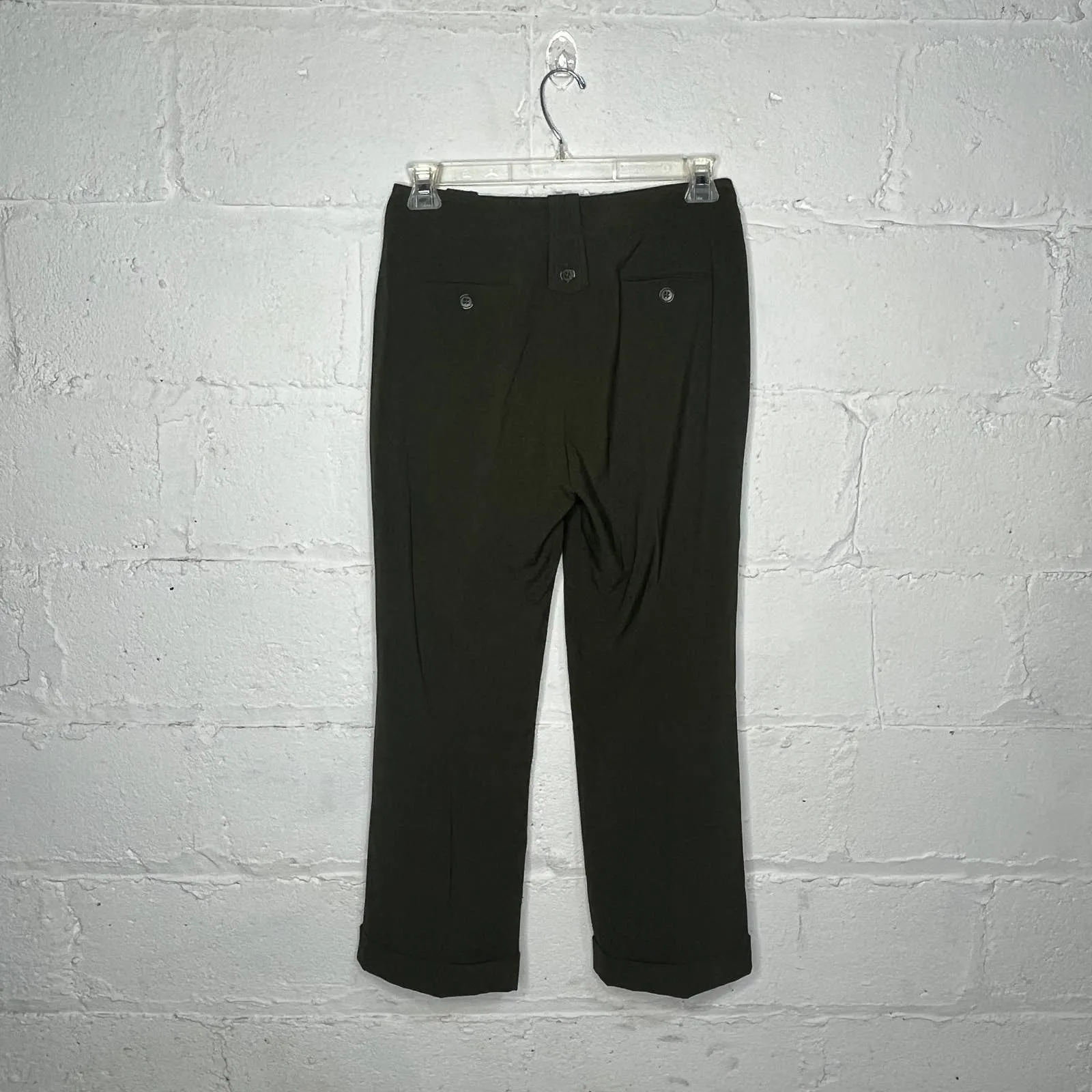 Larry Levine Bootcut Trouser Pants Polished Stretch Career Women Green Size 6 - Image 2