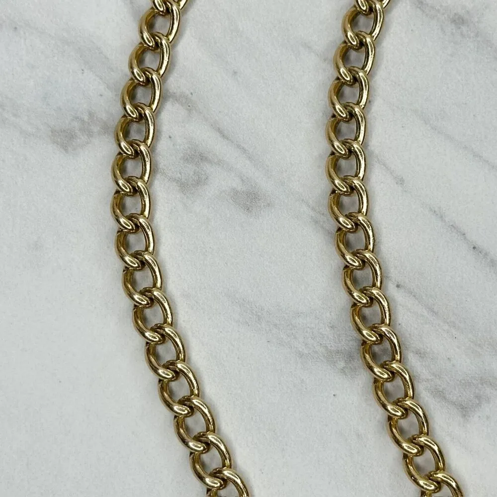 Lightweight Coin Charm Gold Tone Metal Chain Link Belt ✨ - Image 5