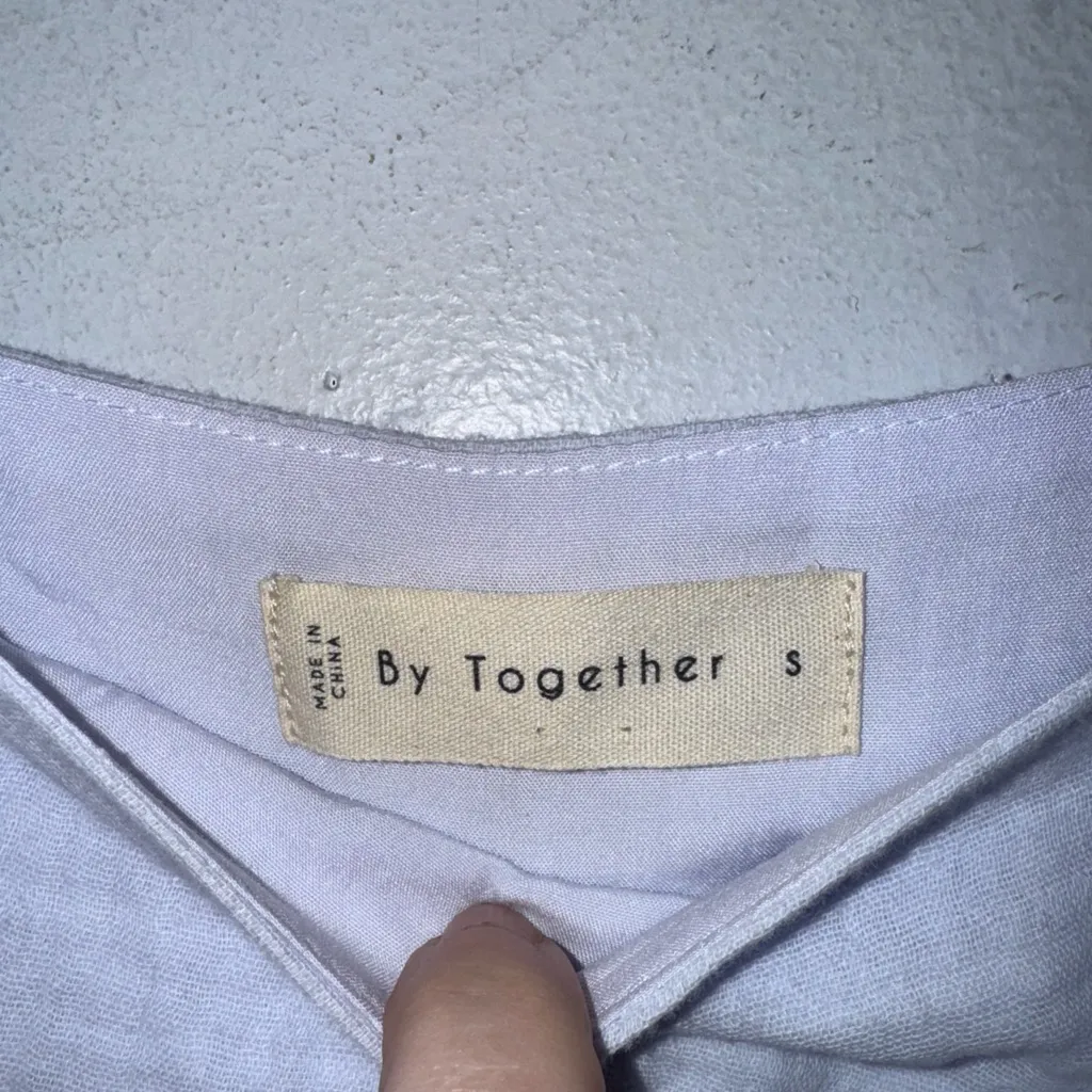 by together Small‎ Pale Purple Cotton Gauze Puff Sleeve Square Neck Top - Image 4