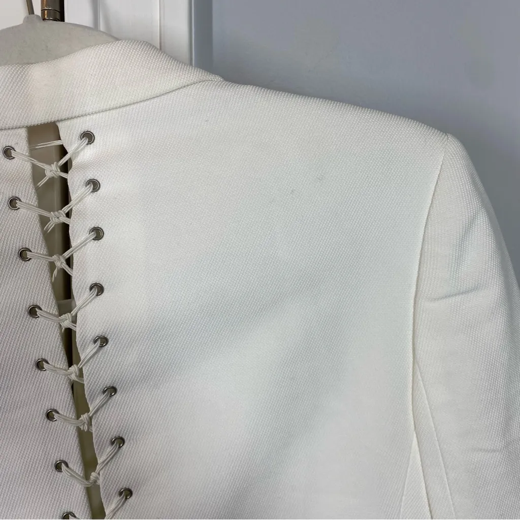 Rag & Bone Lillian Lace Up Oversized Blazer in ivory size 4 academia business - Image 8