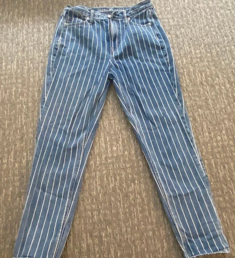American Eagle Outfitters Striped Mom Jeans - Image 2