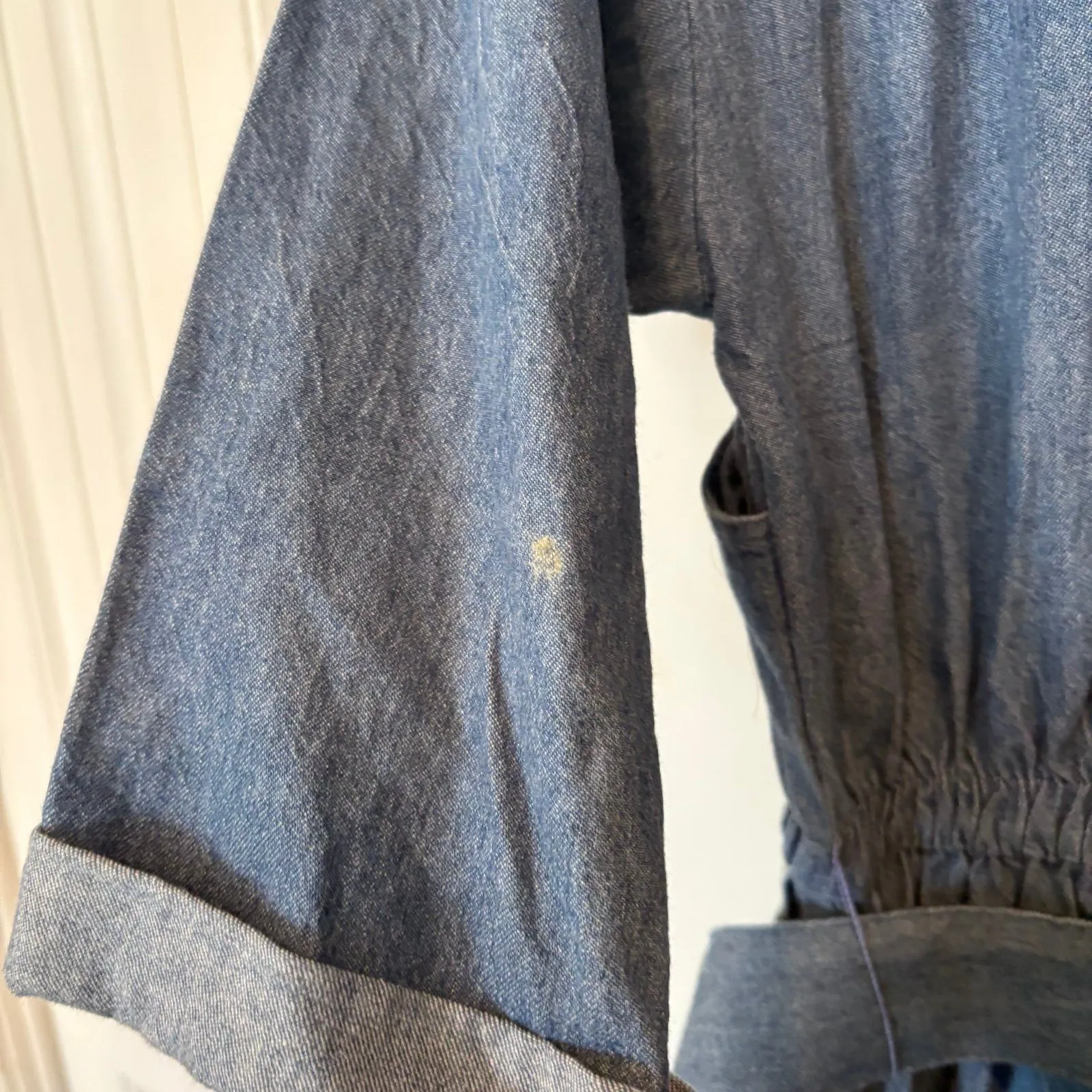 D.‎ Frank Denim Belted Jumpsuit Size 8 Blue - Image 9